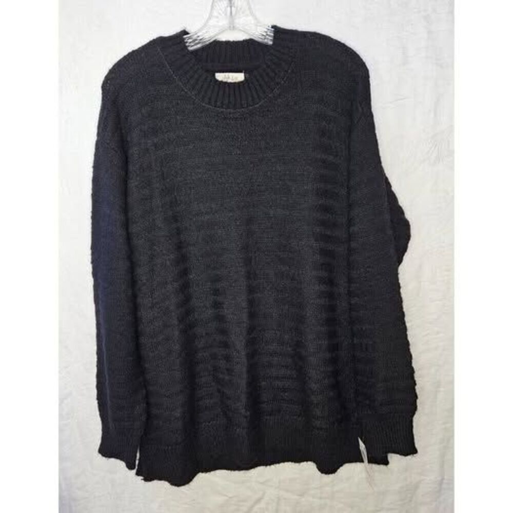 STYLE & Co NWT Black on Black Striped Sweater Size Large
